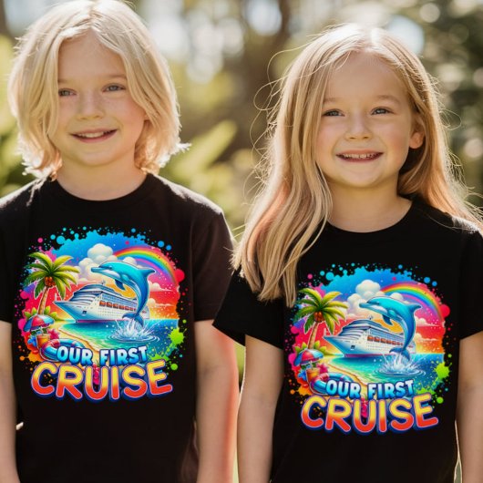 Ons eerste cruiseschip Dolphin Rainbow T-shirt