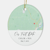 Ons eerste datums waarop u zich op maat hebt gemaa keramisch ornament (Links)