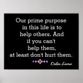 Ons eerste doel - Dalai Lama - citeer druk Poster (Voorkant)