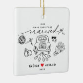 Ons eerste gehuwde kerstfoto Ornament (Rechts)