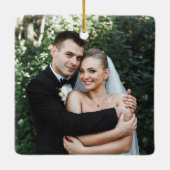 Ons eerste gehuwde kerstfoto Ornament (Achterkant)