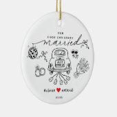 Ons eerste gehuwde kerstfoto Ornament (Rechts)