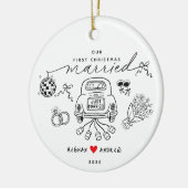 Ons eerste gehuwde kerstfoto Ornament (Links)