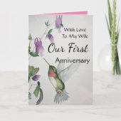 Ons eerste gelukkige Jubileum aan mijn vrouw is mo Kaart (Voorkant)