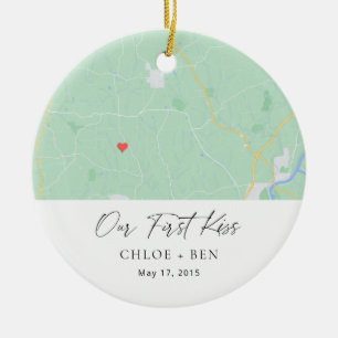 Ons eerste gepersonaliseerde Kus-keramisch Ornamen Keramisch Ornament