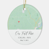 Ons eerste gepersonaliseerde Kus-keramisch Ornamen Keramisch Ornament (Links)