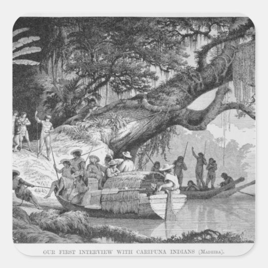 Ons eerste gesprek met Caripuna-indianen Vierkante Sticker (Voorkant)