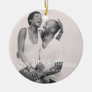 ons eerste getrouwd, ons nieuwe huis, kerst 2020 keramisch ornament