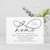 Ons eerste huis, gezellig housewarming party kaart (Staand voorkant)