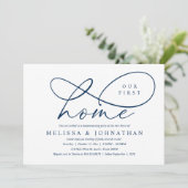 Ons eerste huis, gezellig housewarming party kaart (Staand voorkant)