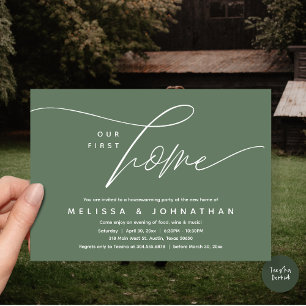 Ons eerste huis, gezellig mooi housewarming party kaart