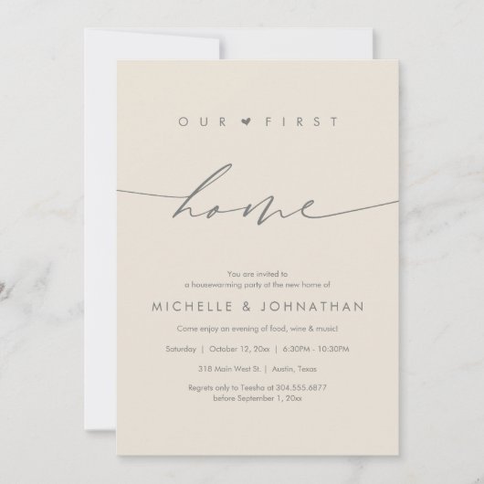 Ons eerste huis, Housewarming feestviering Kaart (Voorkant)