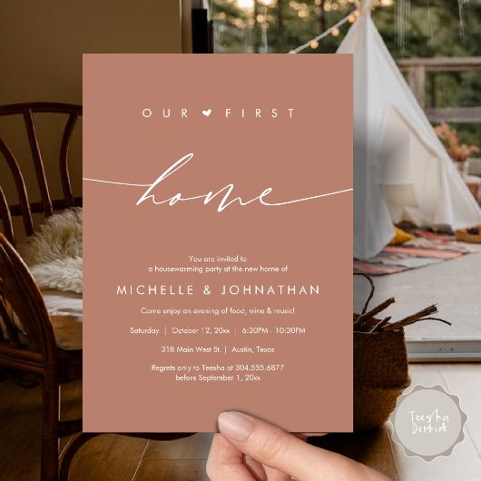 Ons eerste huis, Housewarming feestviering Kaart