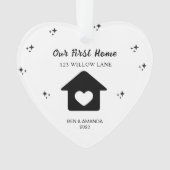 Ons Eerste Huis Kerstmis Gepersonaliseerde Housewa Ornament (voorkant)