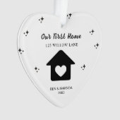 Ons Eerste Huis Kerstmis Gepersonaliseerde Housewa Ornament (voorkant)