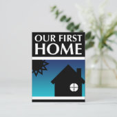ons eerste huis ( mod sunset ) briefkaart (Staand voorkant)
