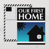ons eerste huis ( mod sunset ) briefkaart (Voorkant / Achterkant)