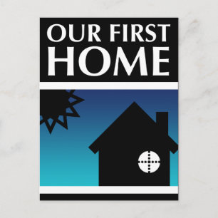 ons eerste huis ( mod sunset ) briefkaart