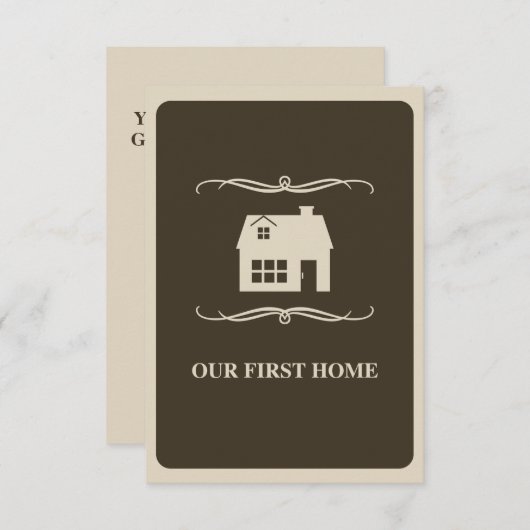 ons eerste huis ( mod - thuis ) aankondiging (Voorkant / Achterkant)