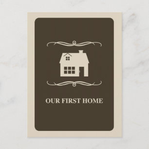 ons eerste huis ( mod - thuis ) briefkaart