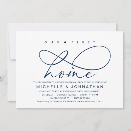 Ons eerste huis, Modern Housewarming party Kaart (Voorkant)