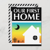 ons eerste huis (regenboogzonsondergang) briefkaart (Voorkant / Achterkant)