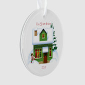 Ons Eerste Huis Snowman Persoonlijk Versiering Ornament (voorkant)
