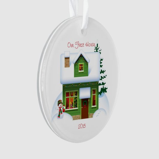Ons Eerste Huis Snowman Persoonlijk Versiering Ornament (voorkant)