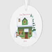 Ons Eerste Huis Snowman Persoonlijk Versiering Ornament (voorkant)