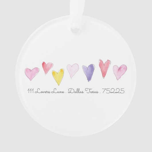 ONS EERSTE HUIS Sweet Hearts Art Love Adres Ornament (voorkant)