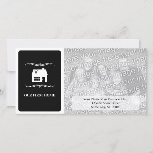 ons eerste huis ( zwart - wit mod ) aankondiging (Voorkant)