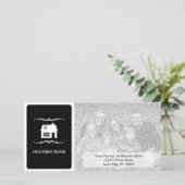 ons eerste huis ( zwart - wit mod ) aankondiging (Staand voorkant)