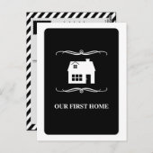 ons eerste huis ( zwart - wit mod ) briefkaart (Voorkant / Achterkant)