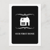 ons eerste huis ( zwart - wit mod ) briefkaart (Voorkant)