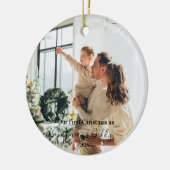 Ons eerste jaar als mama & papa kerst keramiek keramisch ornament (Links)