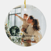 Ons eerste jaar als mama & papa kerst keramiek keramisch ornament (Achterkant)