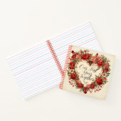 Ons eerste jaar samen stijl Rozen op maat Notitieboek (Binnen)