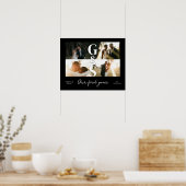 ons eerste jaar samen Trouwdagjubileum 5 foto's Poster (Keuken)