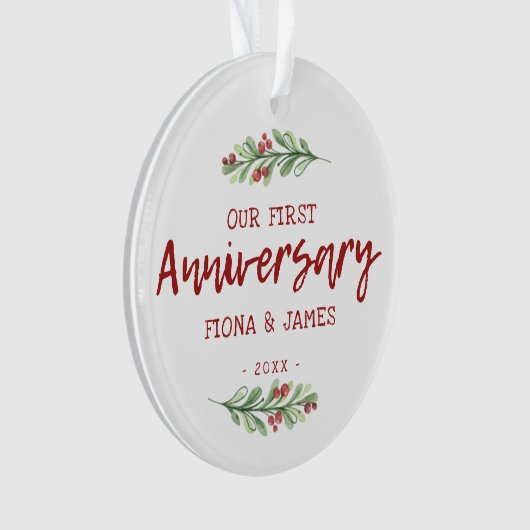 Ons eerste Jubileum Penseelbeheerprogramma Ornament (voorkant)