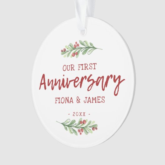 Ons eerste Jubileum Penseelbeheerprogramma Ornament (voorkant)