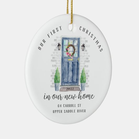 Ons eerste kerst in New House keramische versierin Keramisch Ornament (Rechts)