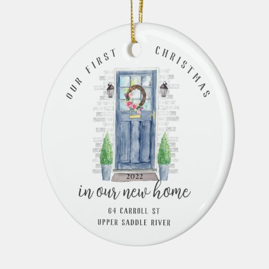 Ons eerste kerst in New House keramische versierin Keramisch Ornament (Links)