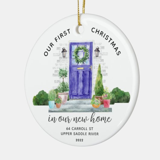 Ons eerste kerst in New House keramische versierin Keramisch Ornament (Links)