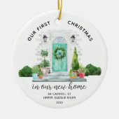 Ons eerste kerst in New House keramische versierin Keramisch Ornament (Voorkant)