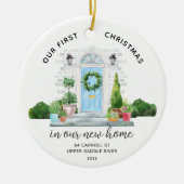 Ons eerste kerst in New House keramische versierin Keramisch Ornament (Voorkant)