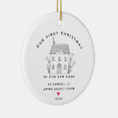 Ons eerste kerst in New House keramische versierin Keramisch Ornament (Rechts)