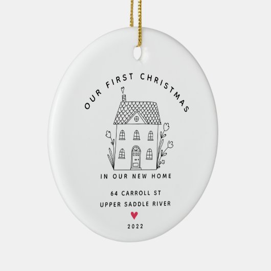 Ons eerste kerst in New House keramische versierin Keramisch Ornament (Rechts)