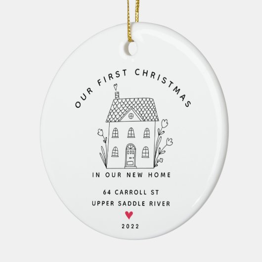 Ons eerste kerst in New House keramische versierin Keramisch Ornament (Links)