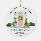 Ons eerste kerst in New House keramische versierin Keramisch Ornament (Voorkant)