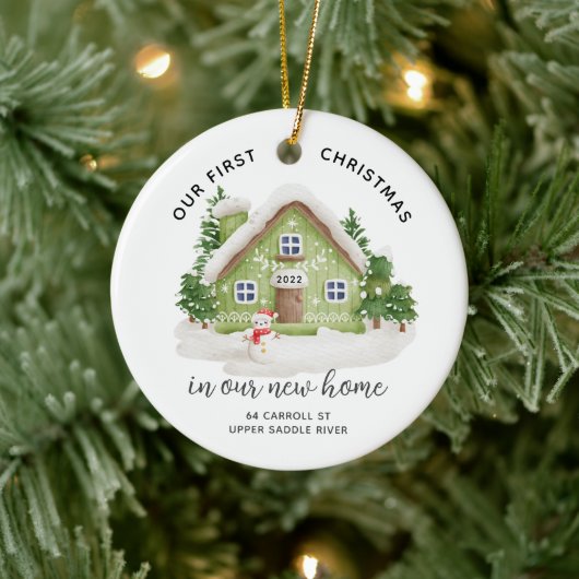 Ons eerste kerst in New House keramische versierin Keramisch Ornament (Boom)